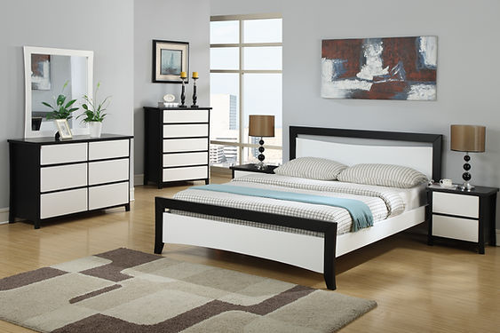 Perry Black and White 2-Drawer Bedside Table - Image 2