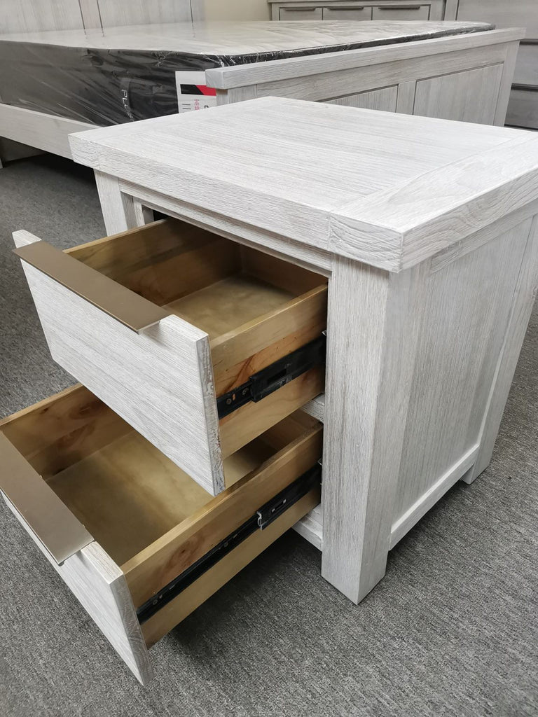 Whitewashed Mikah Wooden Bedside - Image 2