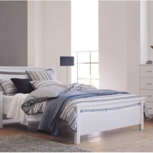 Hailey  White Solid Pine Wood Bedside Table