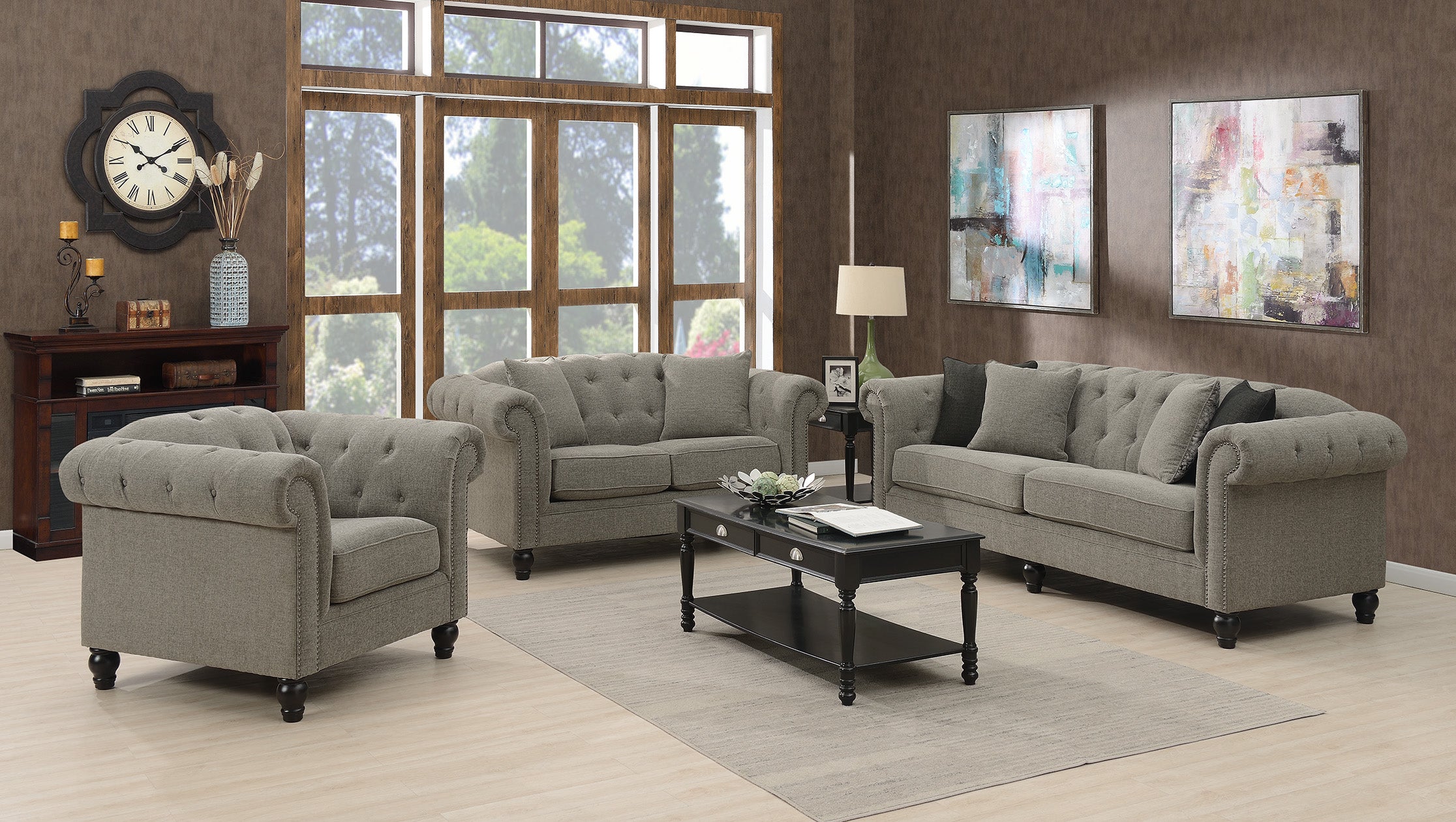 Rusel Elegant Fabric Sofas Lounge Suite